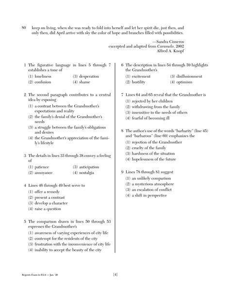 After each passage, there are several multiple-. . June 2014 english regents answers